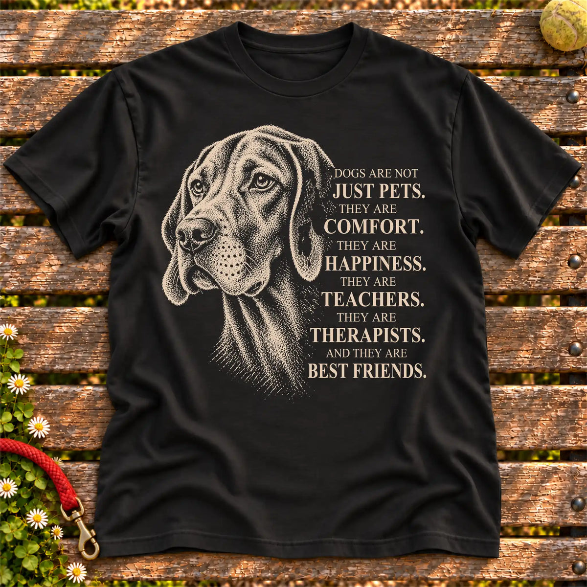 Dogs Are Not Just Pets Vizsla text design on a Black softstyle T-shirt