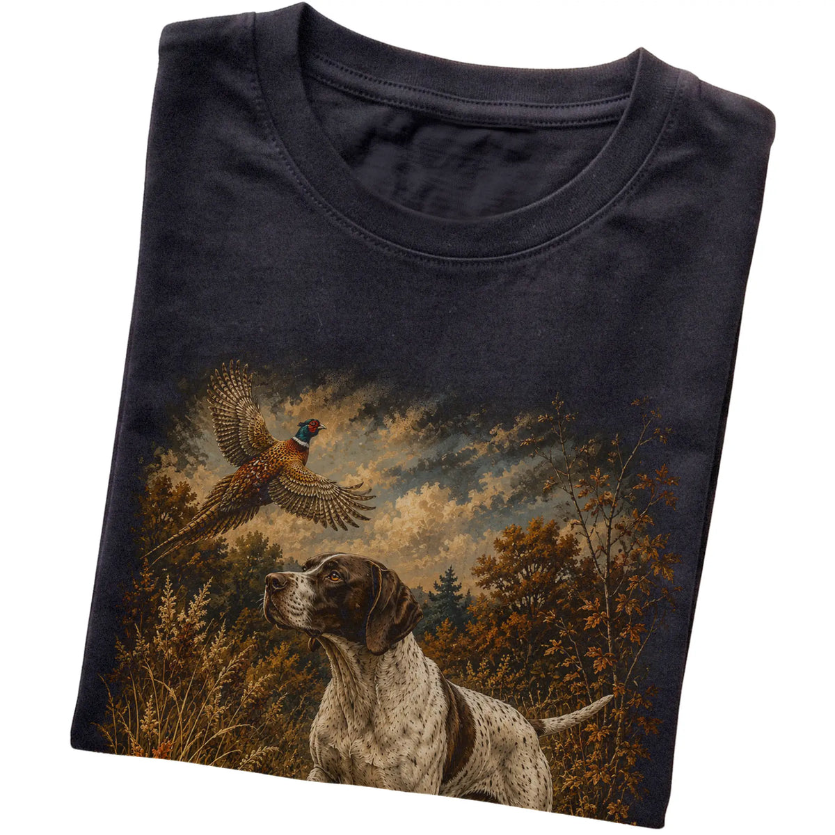 English Pointer Pheasant Hunting T-Shirt in Black