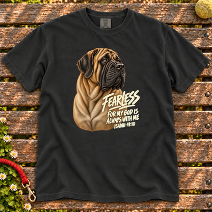 Black Fearless Mastiff T-shirt with Isaiah 41:10
