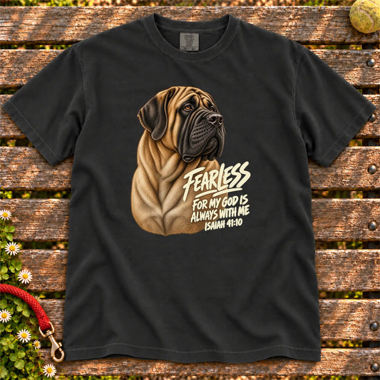 Black Fearless Mastiff T-shirt with Isaiah 41:10