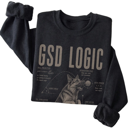 Black German Shepherd Ball Logic T-Shirt folded detail