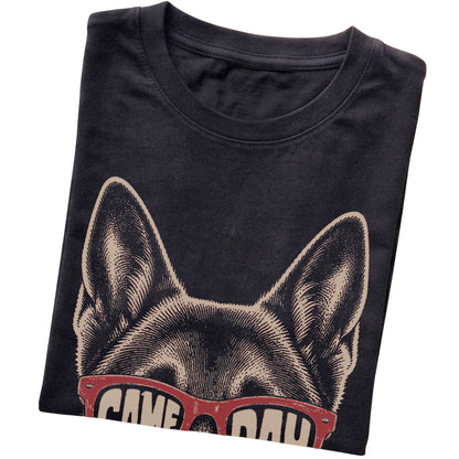 Black German Shepherd Game Day Sunglasses T-shirt, folded