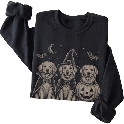 Black Golden Retriever Halloween Costume sweatshirt, folded view