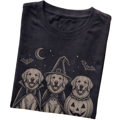 Black Golden Retriever Halloween Costume T-shirt, folded view
