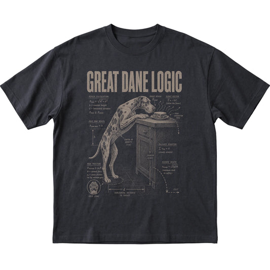 Black Great Dane Logic T-Shirt laid flat