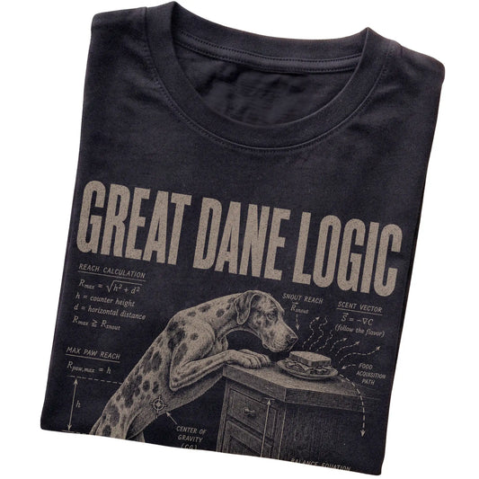 Black Great Dane Logic T-Shirt folded detail