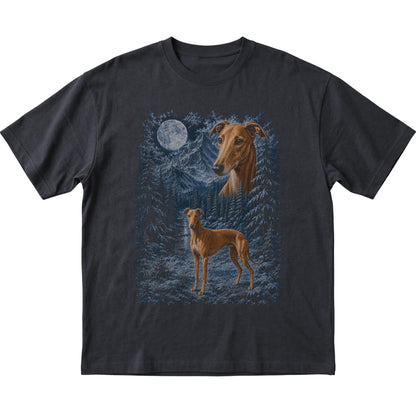 Greyhound Forest Moon T-Shirt in Black