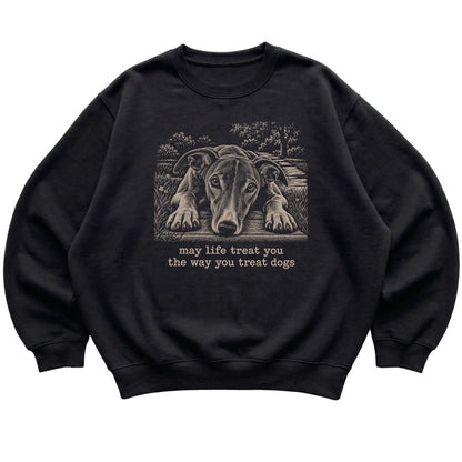 Greyhound Karma crewneck sweatshirt in Black — Flat Lay