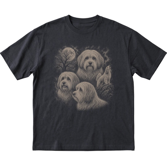 Havanese 90s Moon T-Shirt in Black — flat lay