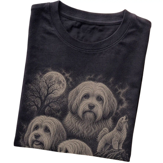 Havanese 90s Moon T-Shirt in Black — folded detail