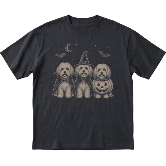 Black Havanese Halloween Costume T-shirt, flat view