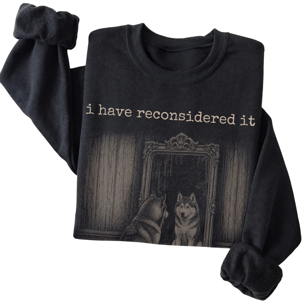 Black Husky The Answer Is Still No sweatshirt, folded view