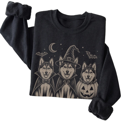 Black Husky Halloween Costume sweatshirt, folded view