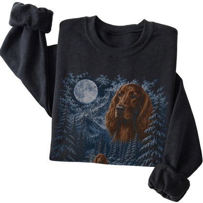 Irish Setter Forest Moon Sweatshirt in Black