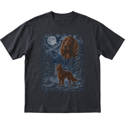 Irish Setter Forest Moon T-Shirt in Black