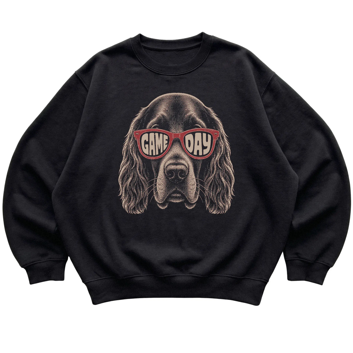 Black Irish Setter Game Day Sunglasses sweatshirt, laid flat