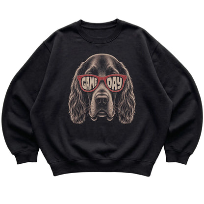 Black Irish Setter Game Day Sunglasses sweatshirt, laid flat