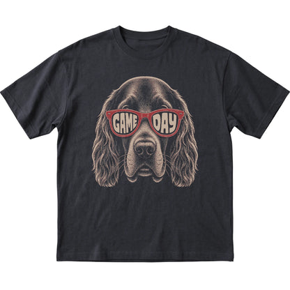 Black Irish Setter Game Day Sunglasses T-shirt, laid flat