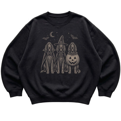Black Irish Setter Halloween Costume sweatshirt, flat view