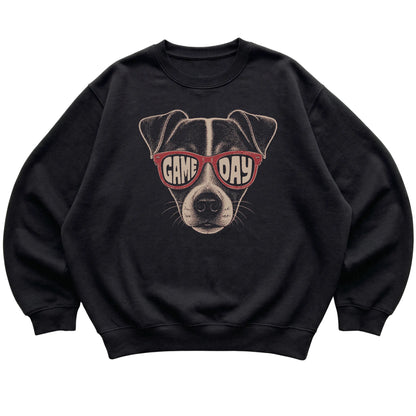 Black Jack Russell Game Day Sunglasses sweatshirt, laid flat