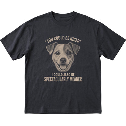 Jack Russell Guard Dog T-Shirt in Black — flat lay