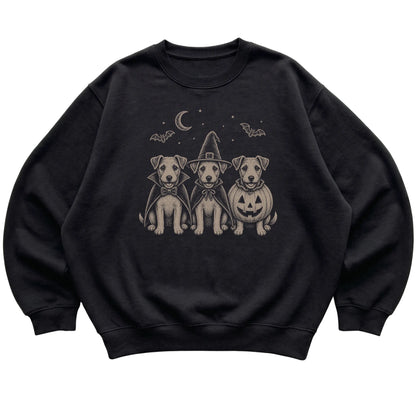 Black Jack Russell Halloween Costume sweatshirt, flat view