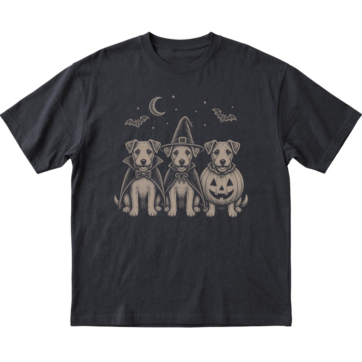 Black Jack Russell Halloween Costume T-shirt, flat view