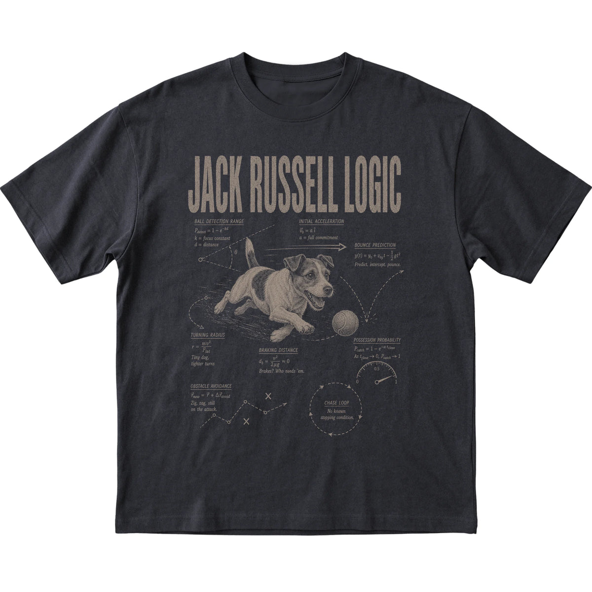 Black Jack Russell Logic T-Shirt laid flat