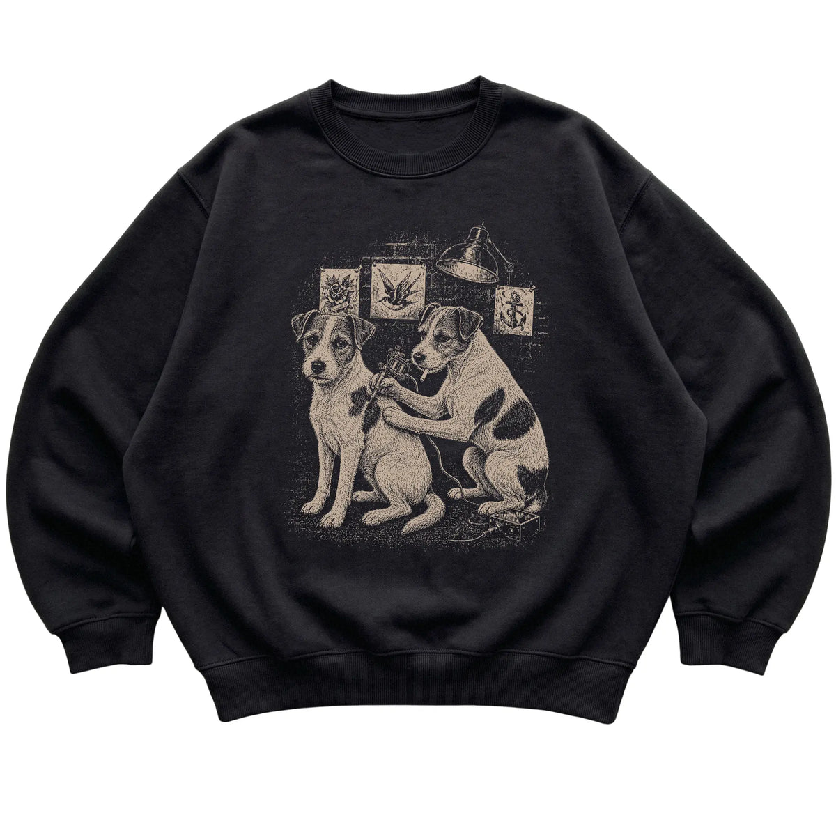 Black Jack Russell Dog Tattoo Artist shirt laid flat