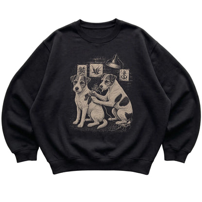 Black Jack Russell Dog Tattoo Artist shirt laid flat