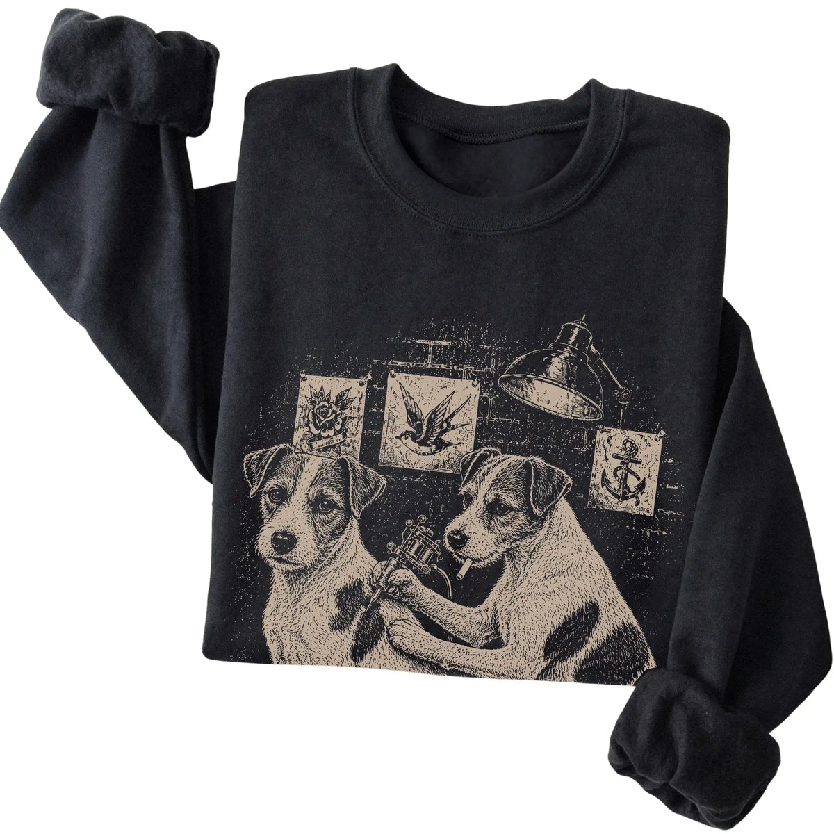 Black Jack Russell Dog Tattoo Artist folded detail view