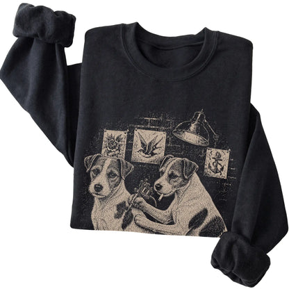Black Jack Russell Dog Tattoo Artist folded detail view
