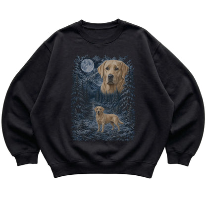Labrador Retriever Forest Moon Sweatshirt in Black