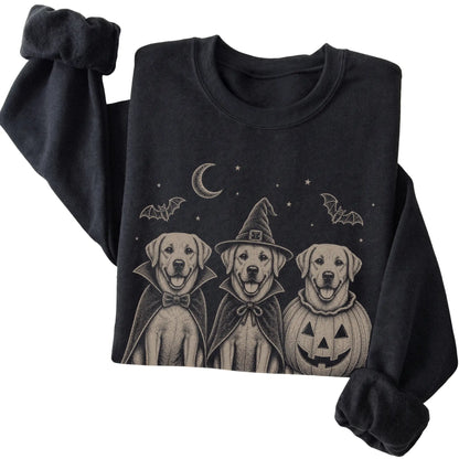 Black Labrador Retriever Halloween Costume sweatshirt, folded view