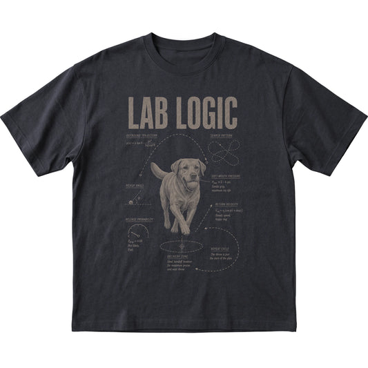 Black Labrador Retriever Logic T-Shirt laid flat