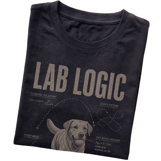 Black Labrador Retriever Logic T-Shirt folded detail