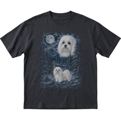 Maltese Forest Moon T-Shirt in Black