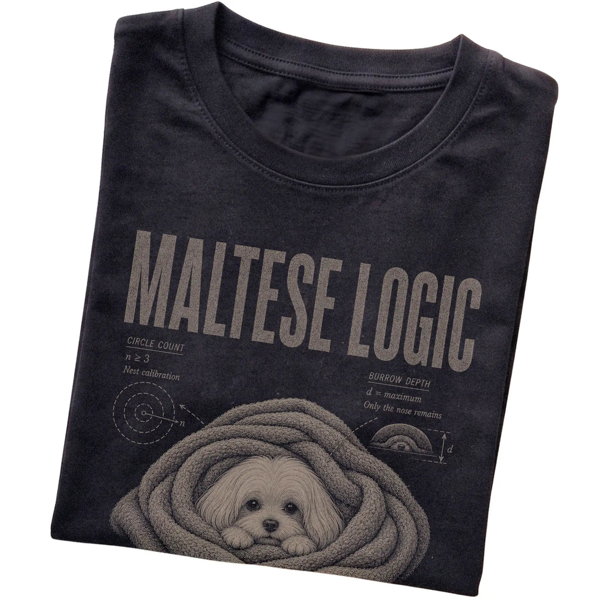 Black Maltese Logic T-Shirt folded detail
