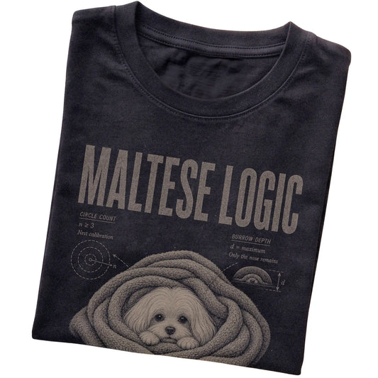 Black Maltese Logic T-Shirt folded detail