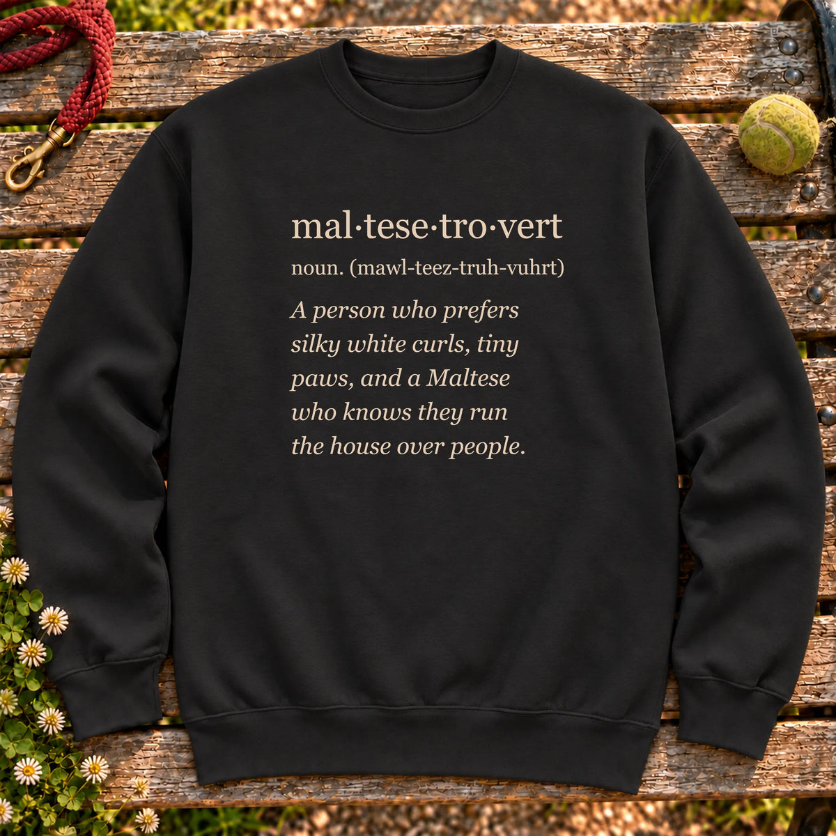 Black Maltese Tro-Vert crewneck sweatshirt