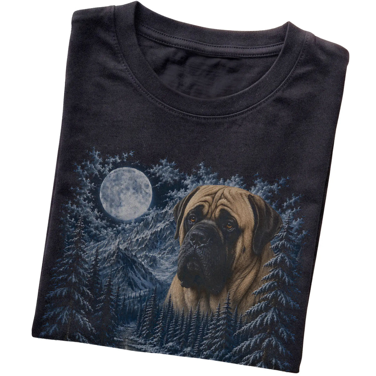 Mastiff Forest Moon T-Shirt in Black