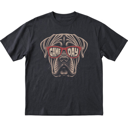 Black Mastiff Game Day Sunglasses T-shirt, laid flat
