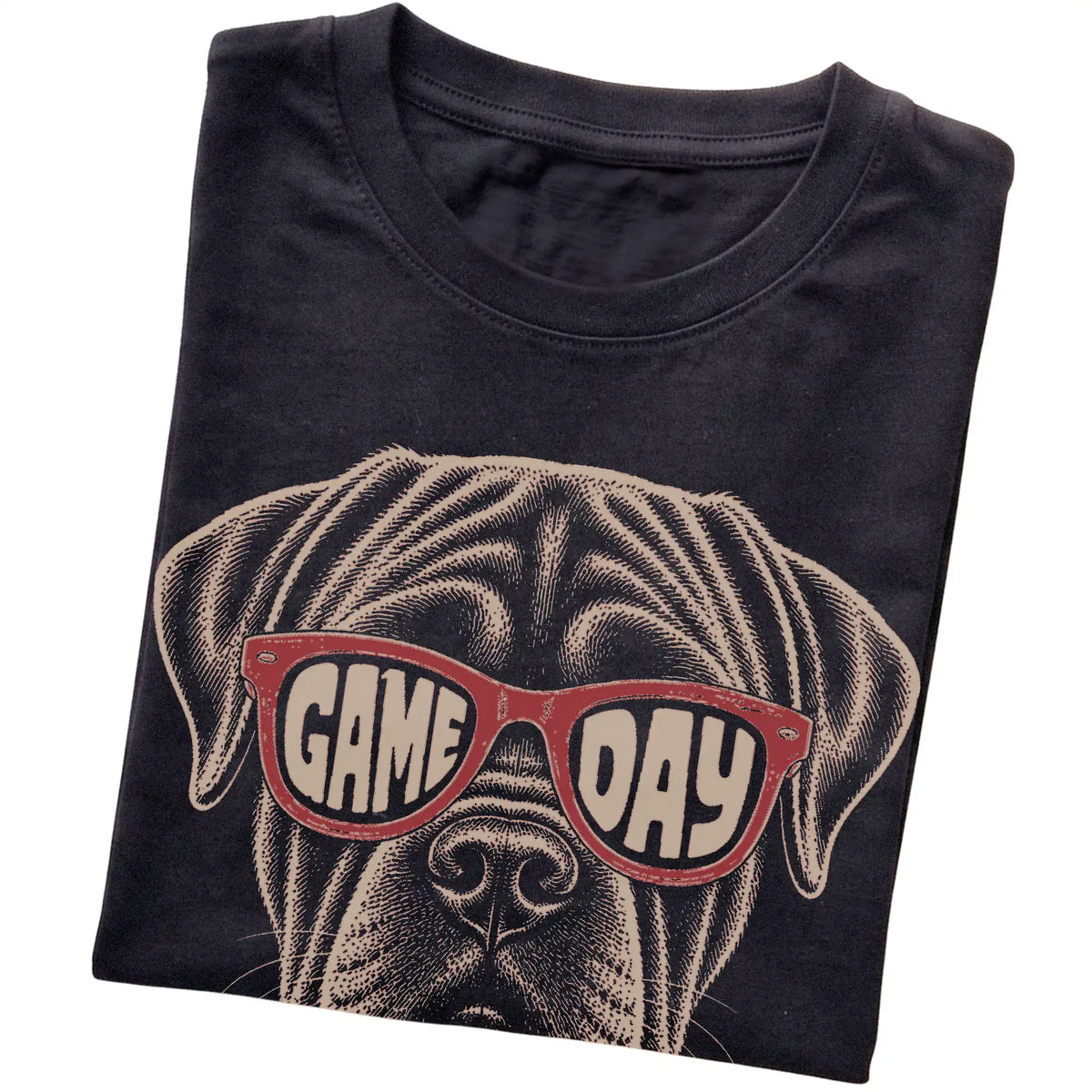 Black Mastiff Game Day Sunglasses T-shirt, folded