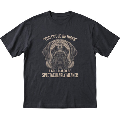Mastiff Guard Dog T-Shirt in Black — flat lay