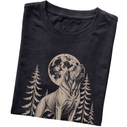 Mastiff Howling at the Moon softstyle T-shirt in Black