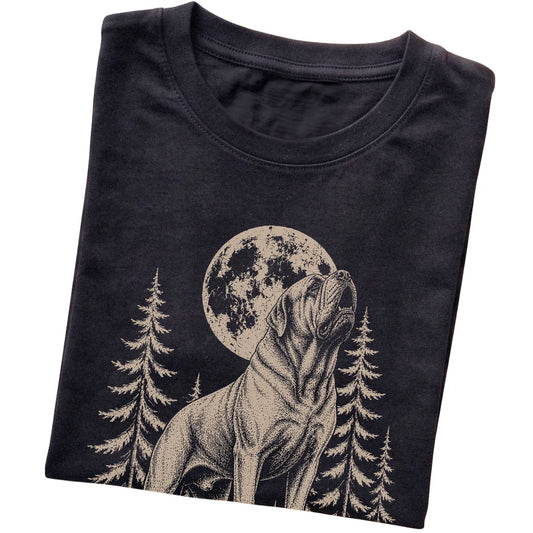 Mastiff Howling at the Moon softstyle T-shirt in Black