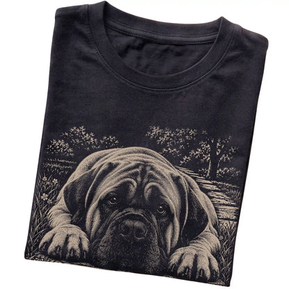 Mastiff Karma Softstyle T-shirt in Black — Folded Detail