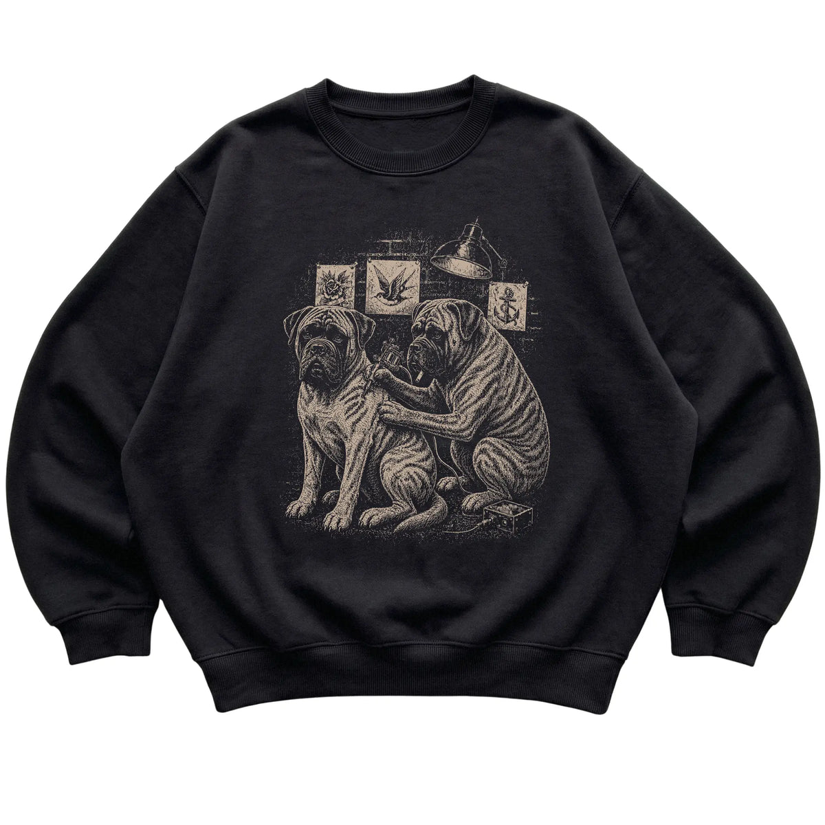 Black Mastiff Dog Tattoo Artist shirt laid flat