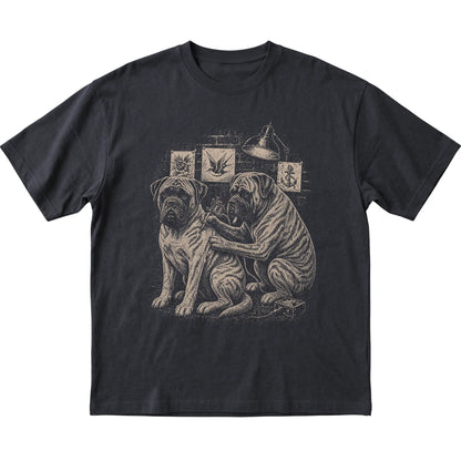 Black Mastiff Dog Tattoo Artist shirt laid flat