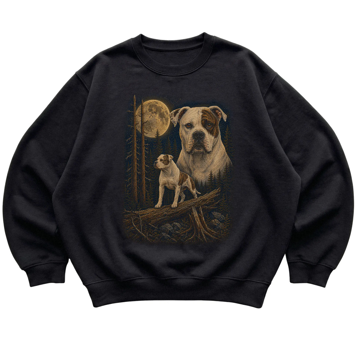 American Bulldog Wildwood Moon Sweatshirt in Black